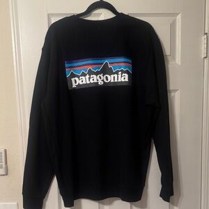 Patagonia Unisex Black Logo Crewneck Sweater